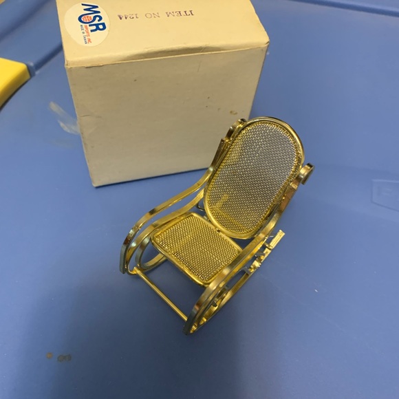 Doll House Furniture: Bed, Coat Rack, Rocking chair, vintage. - Picture 4 of 12